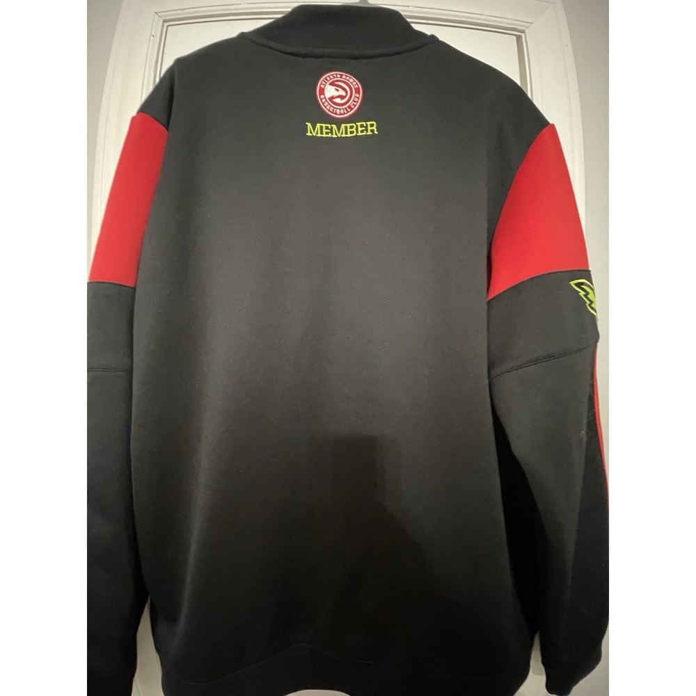 Adidas Atlanta Hawks Jacket Mens Large Lettermen Members Black Zip up NBA - Picture 3 of 5